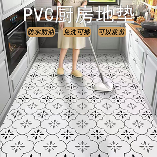 厨房地垫防滑防油防水免洗可擦pvc门口家用脚垫入户门垫任意裁剪