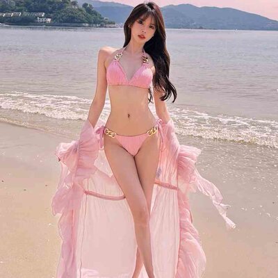 【天使之翼】仙气游泳衣女bikini比基尼三件套沙滩装温泉性感泳装