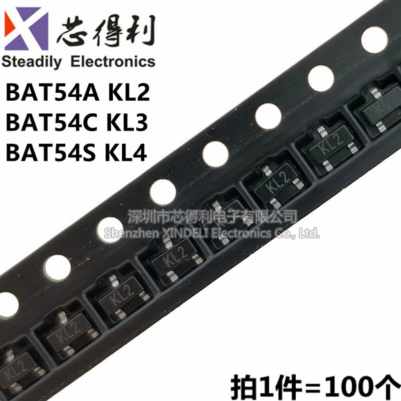 贴片肖特基二极管BAT54A/54C/54S 丝印KL1/KL2/KL3/KL4 SOT-23