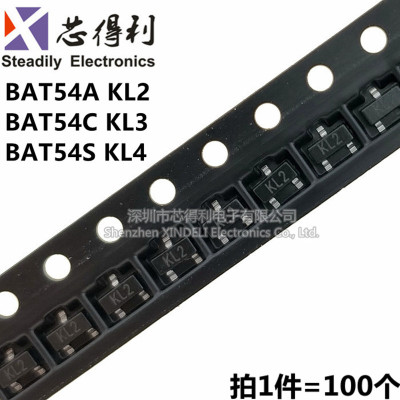 贴片肖特基二极体BAT54A/54C/54S 网版印刷KL1/KL2/KL3/KL4 SOT-2