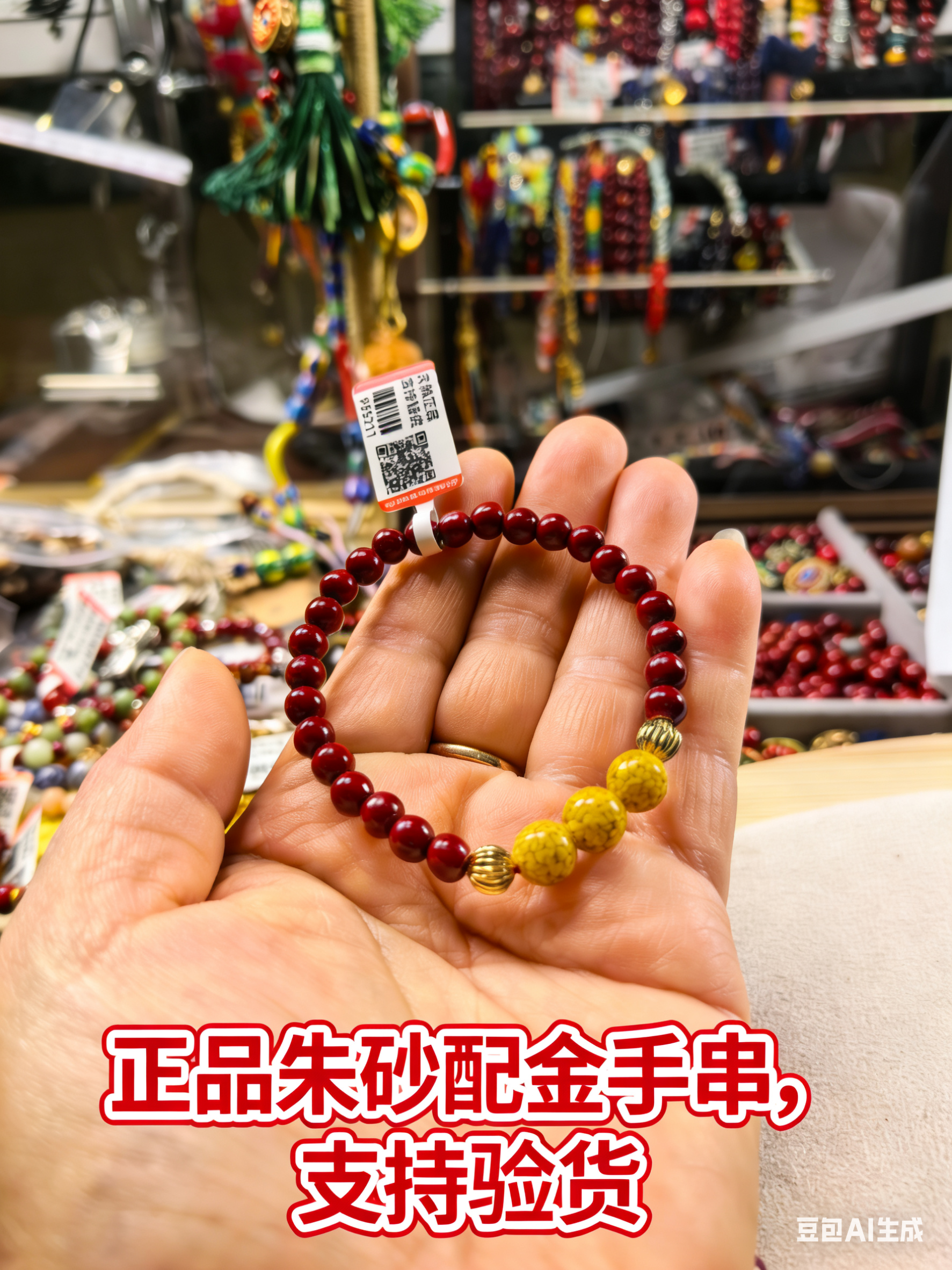 官方正品转好财运五路财神朱砂手串手饰紫金手链护身符安神助睡眠