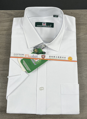 PG1002 白色短袖衬衫男商务正装男士蓝色上班衬衣直筒宽松版型