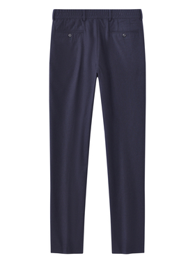 385100 进口面料羊毛93.8+山羊绒5.2 秋冬季羊毛休闲裤藏青色男裤