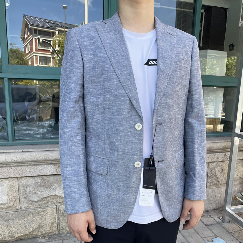 850364 羊毛+桑蚕丝+亚麻 2025年春秋新款单层男士西服二粒扣单西,男装,休闲西服,淘宝优惠券,粉丝福利购,淘宝优惠卷