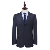 深蓝色新款 0050 宽松西装 男上班正装 中年爸爸西服 羊毛西服套装