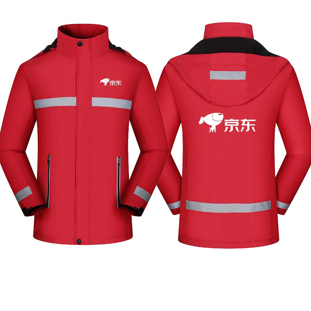秋冬装京东工作服冲锋衣外套户外旅游家电加绒加厚服定制印刺LOGO