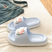 室内家居浴室洗澡防滑厚底EVA拖鞋 可爱卡通KT猫凉拖鞋 女夏季 外穿
