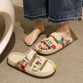 踩屎感eva凉拖鞋 双带室内居家防滑厚底一字拖 时尚 女夏季 2025新款