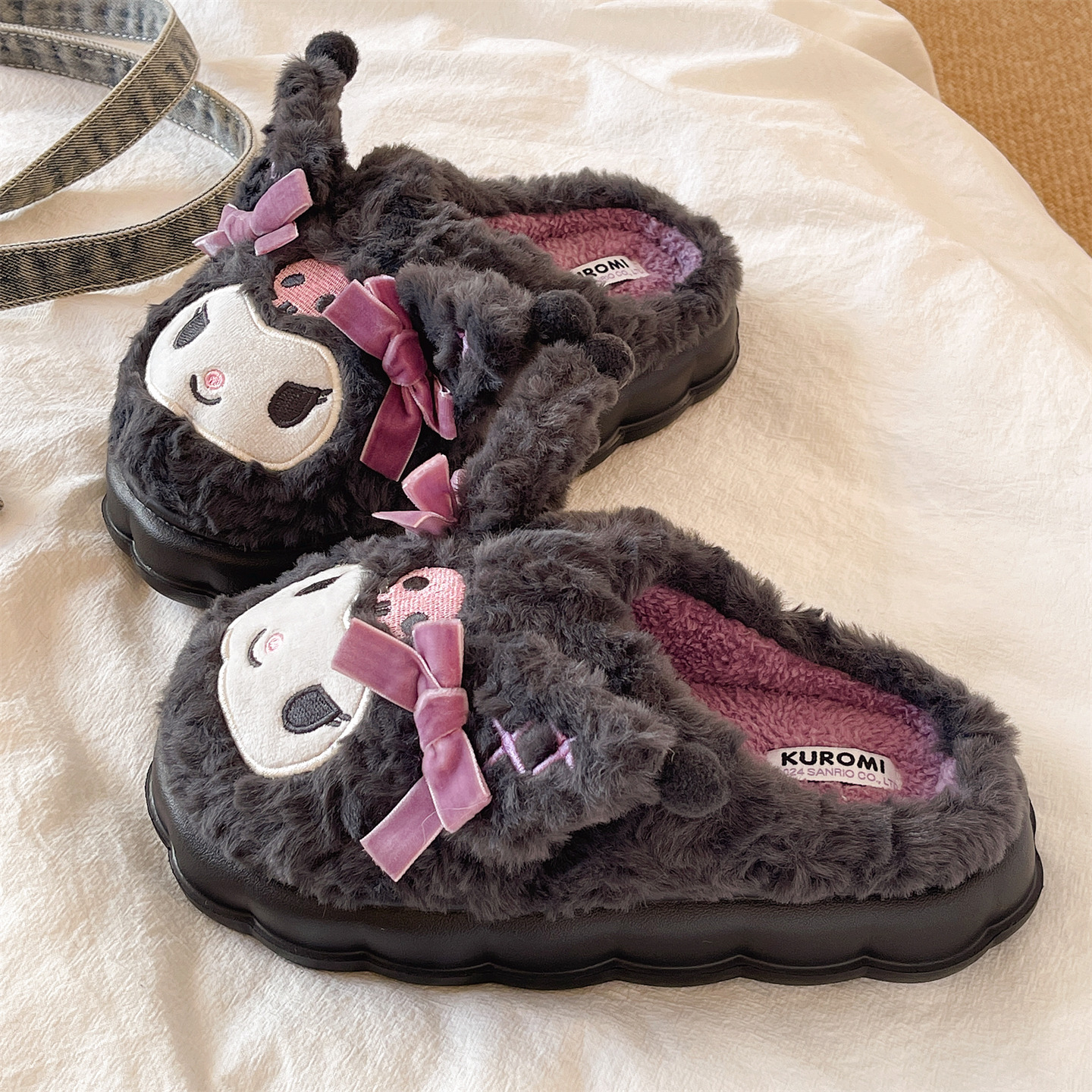 卡通可爱包头棉拖鞋女冬季2025新款居家外穿厚底防滑保暖毛绒拖鞋