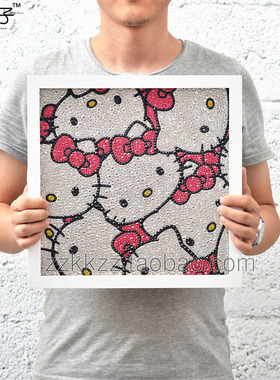 钻控子hellokitty猫钻石画2022满钻新款diy手工礼物送女友5d砖秀