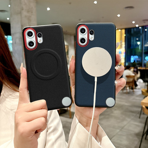 简约商务个性创意尼龙纹磁吸男女款适用Nothing Phone CMF 2Pro手机壳防摔保护套潮