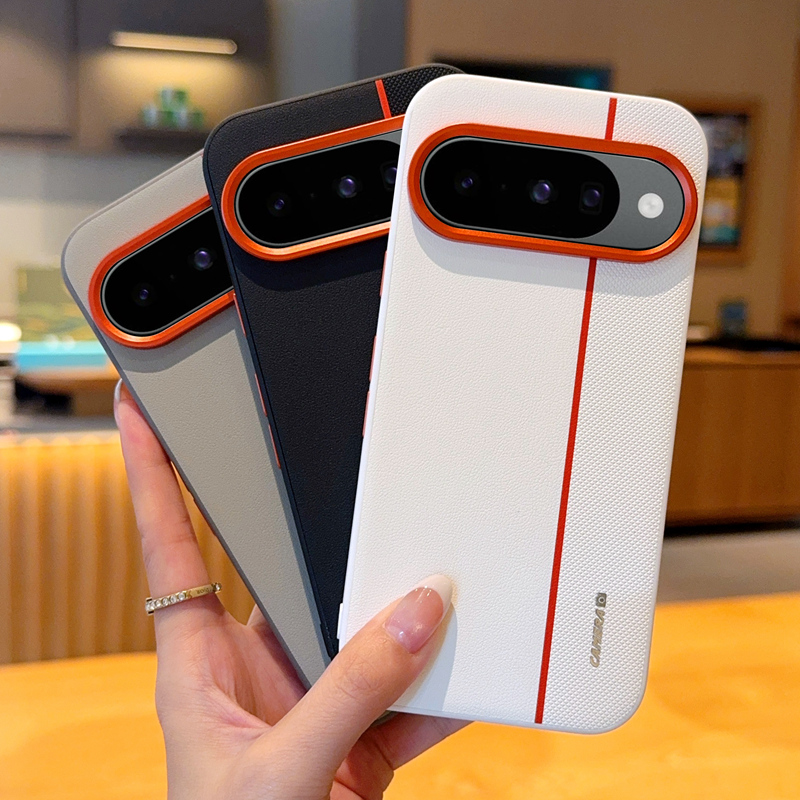 适用谷歌Pixel 10pro XL手机壳三拼皮纹简约商务个性创意防摔男女款保护套潮