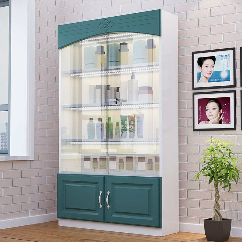 Display cabinet Cosmetics Showcase Garage Kit Tempered Glass door Lock cosmetology product gift Showcase Northern Europe ins Windin the Business/Office Furniture , Shelf/Showcase , Cosmetics Showcase  category - from Buy2taobao.com to provide professional Taobao agent buy service