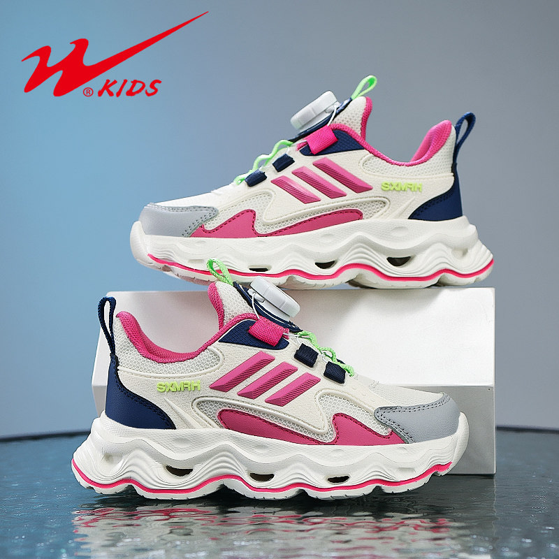 双星女童鞋子春夏季新款运动鞋儿童单网透气老爹鞋轻便软底跑步鞋