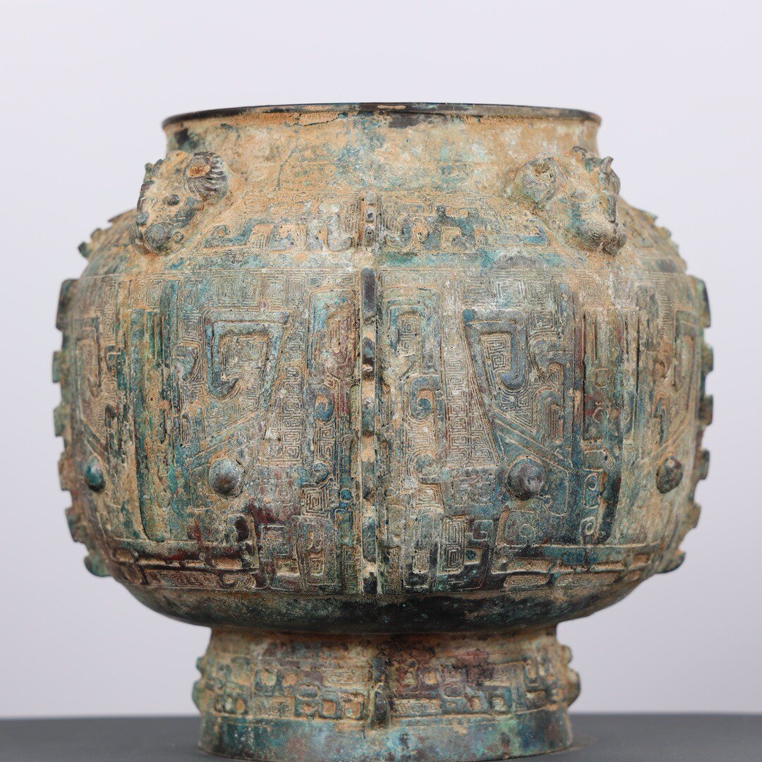 《四羊尊》商 仿古青铜器摆件 古代盛酒器 酒厂博物馆收藏工艺品