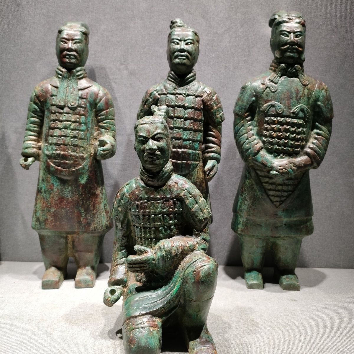仿古青铜器兵马俑 战士俑 文官俑 将军俑 跪射俑办公室摆件包邮