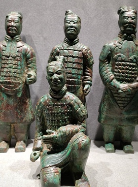 仿古青铜器兵马俑 战士俑 文官俑 将军俑 跪射俑办公室摆件包邮