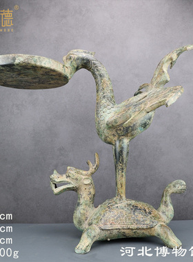 汉代灯具青铜朱雀铜灯凤凰灯仿古灯具宫灯影视道具定做青铜器摆件