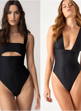 意单INCANTO连体泳衣高级感深V性感镂空度假显瘦露背女泳装比基尼