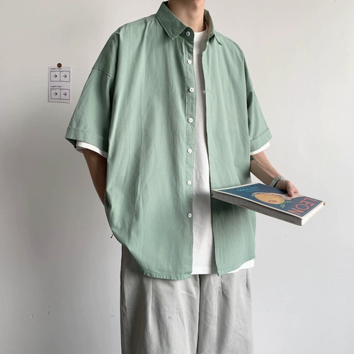 Летняя трендовая японская рубашка для отдыха, в корейском стиле, короткий рукав