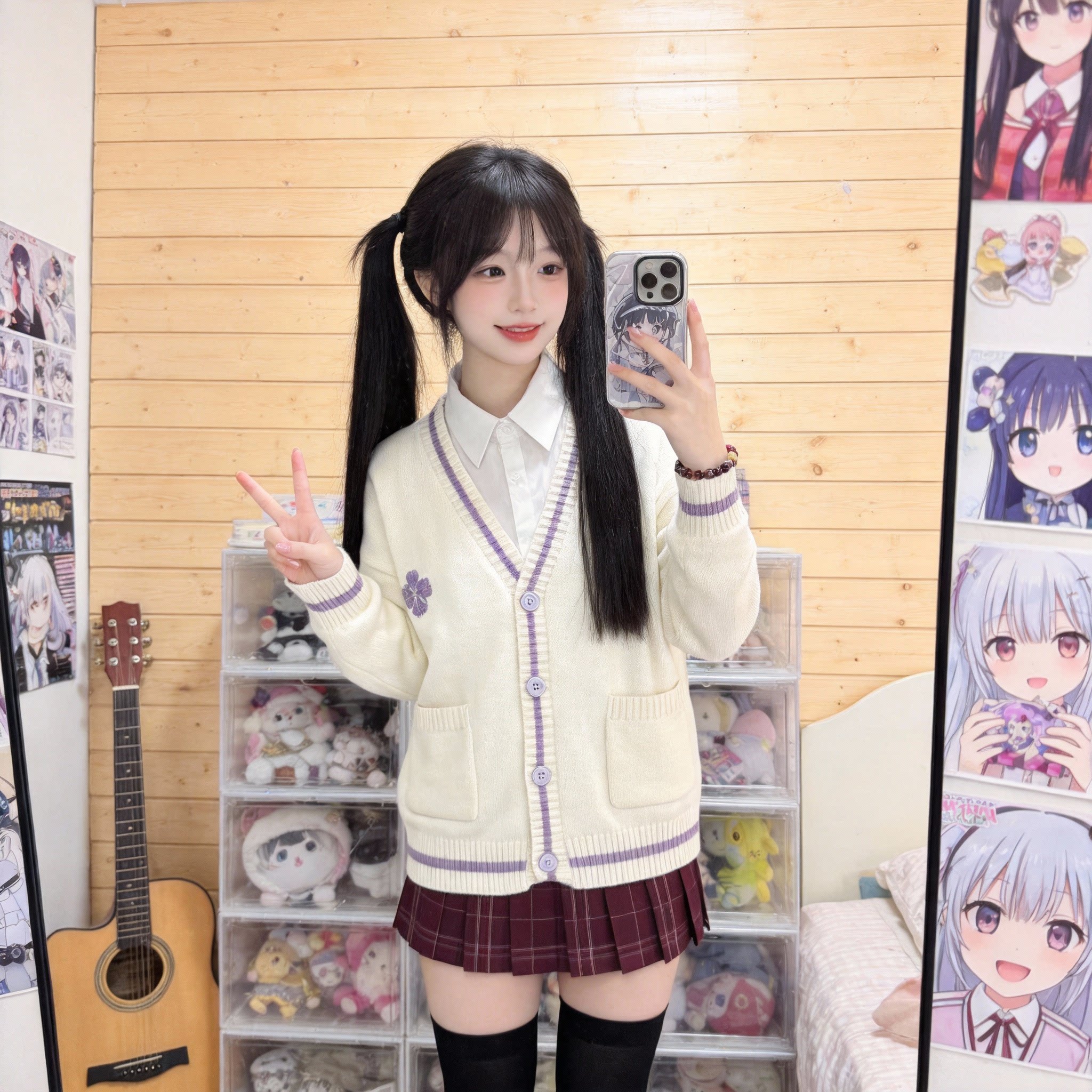 2026新款长袖开衫韩式少女宽松型针织麻花圆领日常亲肤毛针织衫女