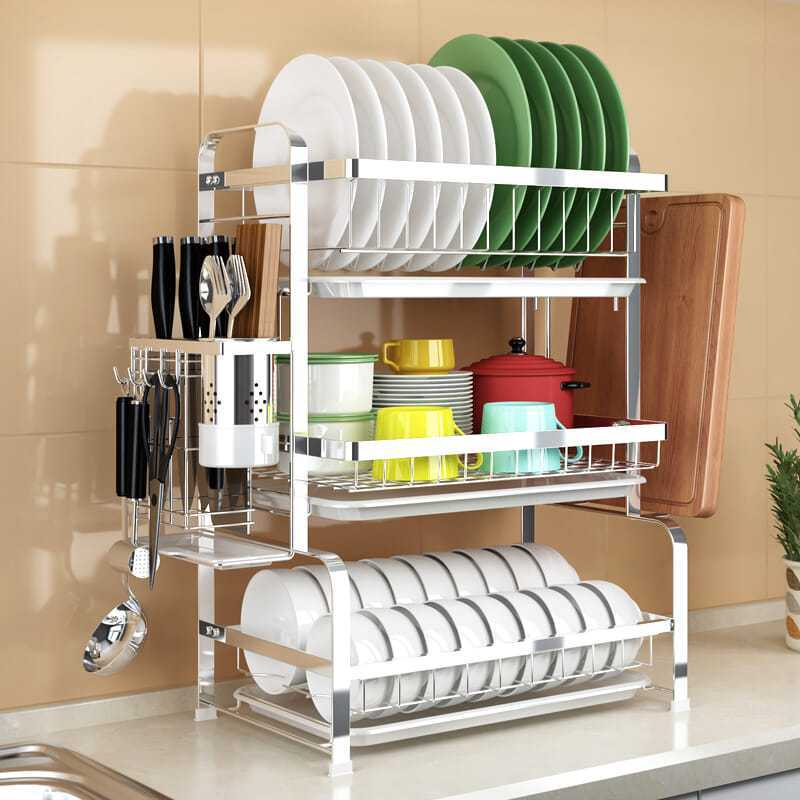 304不锈钢碗架沥水架收纳架碟碗盘用品置物架碗筷收纳盒沥水神器