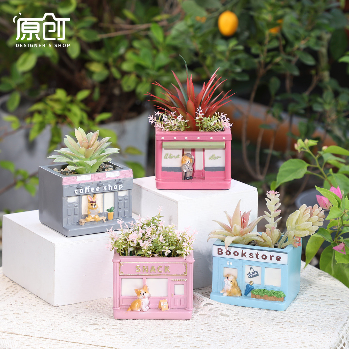 英伦小店多肉花盆可爱萌宠卡通小动物个性创意小号植物专用小花盆,家居饰品,花盆,淘宝优惠券,粉丝福利购,淘宝优惠卷