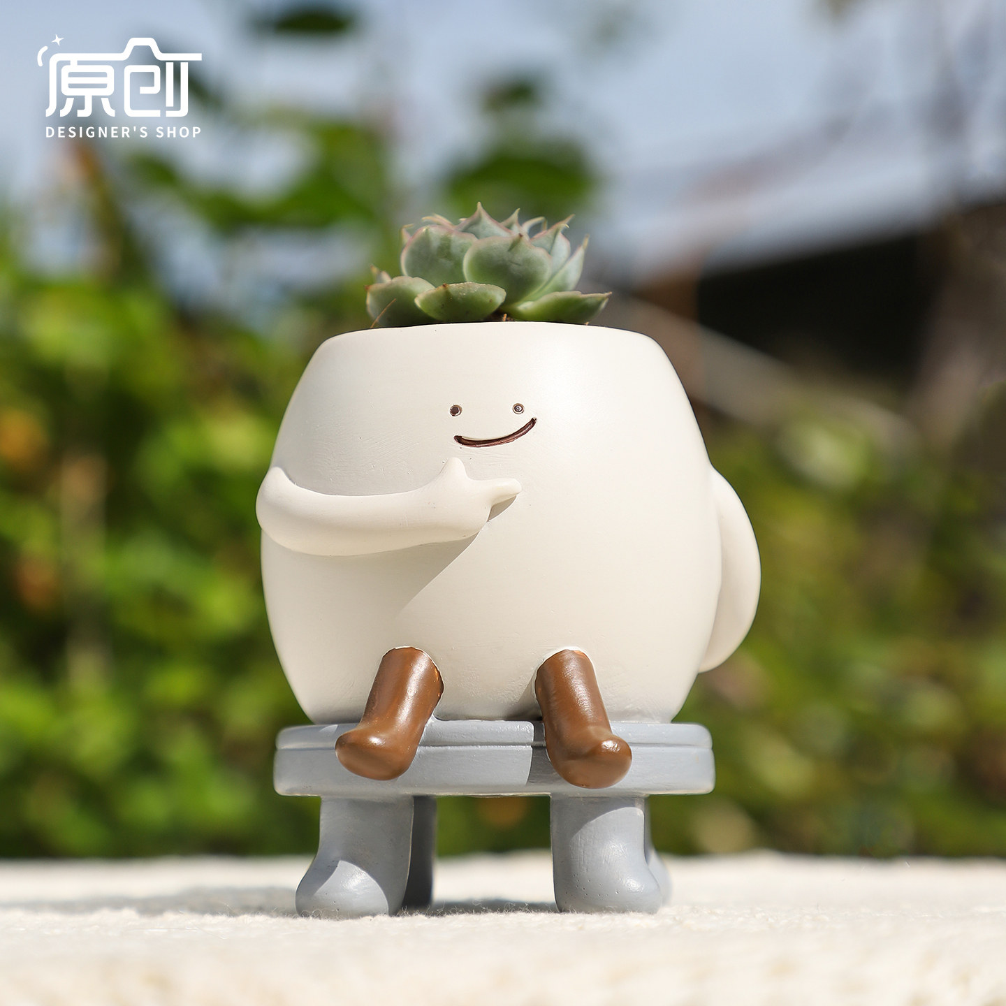慢悠悠小花盆可爱表情卡通笑脸情绪稳定个性创意家用小号多肉花盆