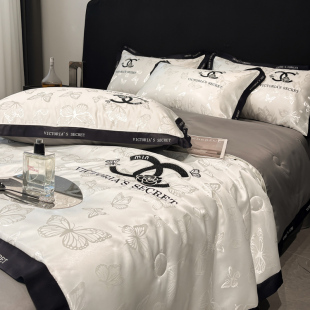 夏季欧式四件套凉感冰丝高级感夏凉被轻奢被套夏被床笠床单空调被