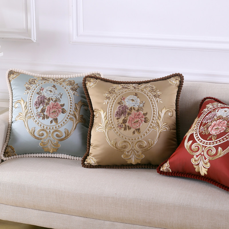 欧式靠垫枕套含枕芯轻奢大靠背家居客厅沙发枕头抱枕套大号55x55