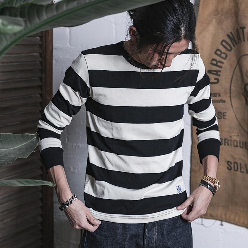 NONSTOCK长袖美式复古囚纹T恤