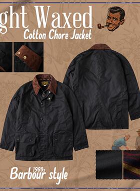 NON STOCK巴伯风 轻油蜡纯棉四袋工装夹克猎装灯芯绒翻领机车外套