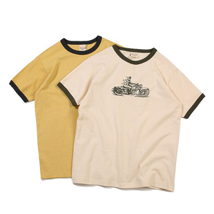 撞色BIKER机车圆领短袖 STOCK重磅复古修身 T恤男Tee NON 男侍道新品