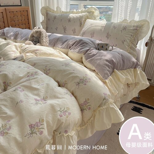 A类四件套纯棉全棉床单2026新款床上用品被套被罩宿舍床上三件套4