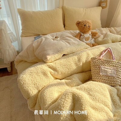 2025爆款【高克重】羊羔绒四件套