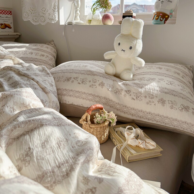 4-Piece Cotton Gauze Bedding Set: 3-Layer Thickened Cotton - Product image 3