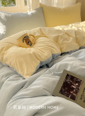 A类床上用品纯棉四件套全棉被套床单被罩学生宿舍单人床上三件套4