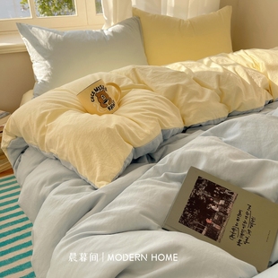 A类床上用品纯棉四件套全棉被套床单被罩学生宿舍单人床上三件套4