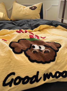 ins床上四件套纯棉全棉床单被套被罩床品男生宿舍三件套床上用品