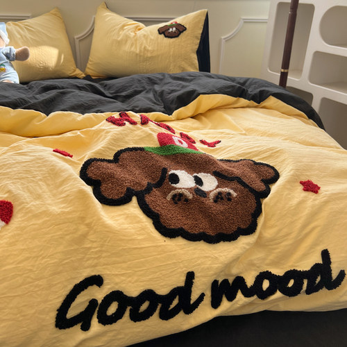 软fufu卡通新款学生四件套三件套