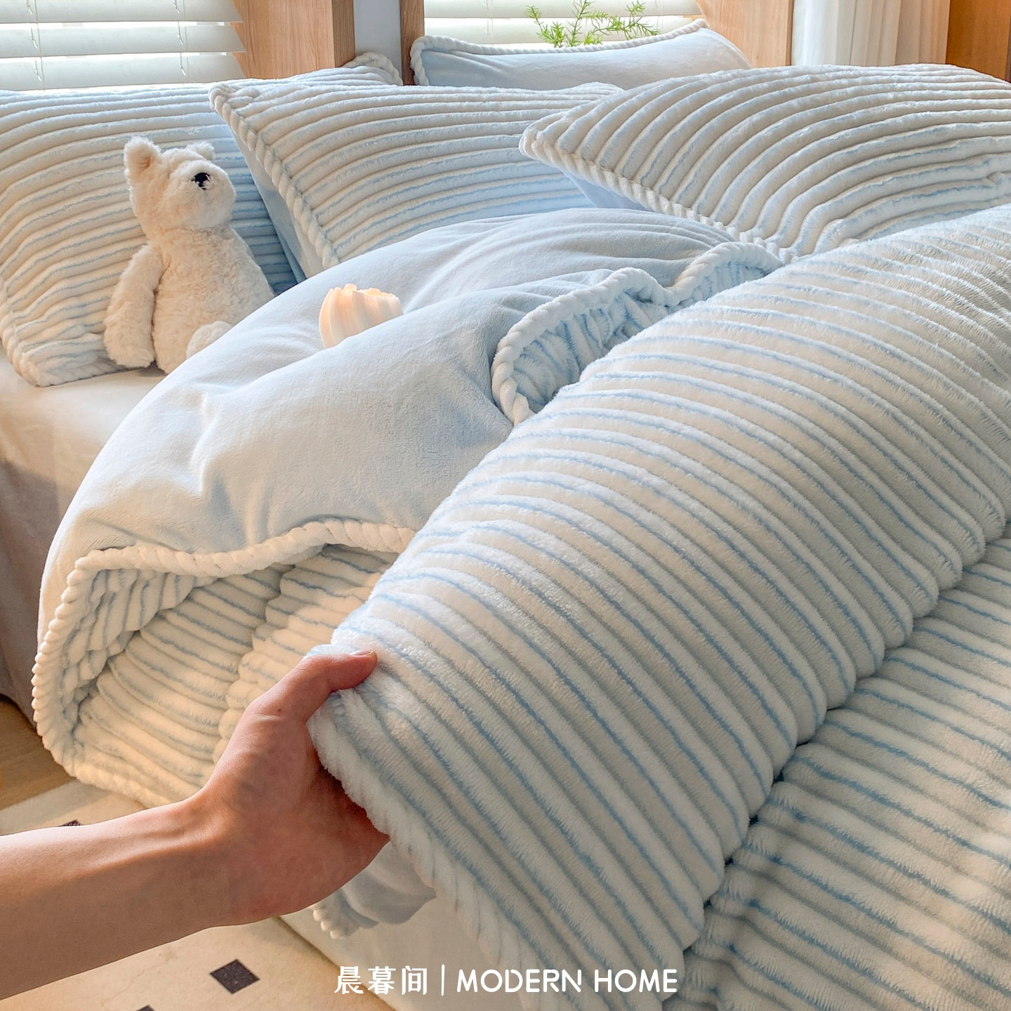 冬季床上用品牛奶绒毛绒四件套珊瑚绒加绒加厚床单被套被罩三件套