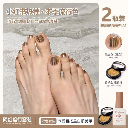 脚指甲油胶2025年新款魔镜粉套装