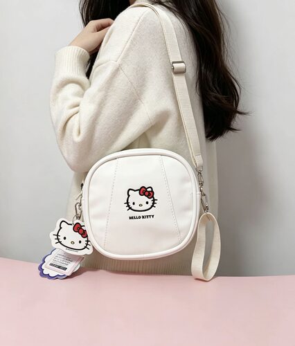 正版hellokitty化妆包可爱卡通少女心大容量防水PU双拉链手提包
