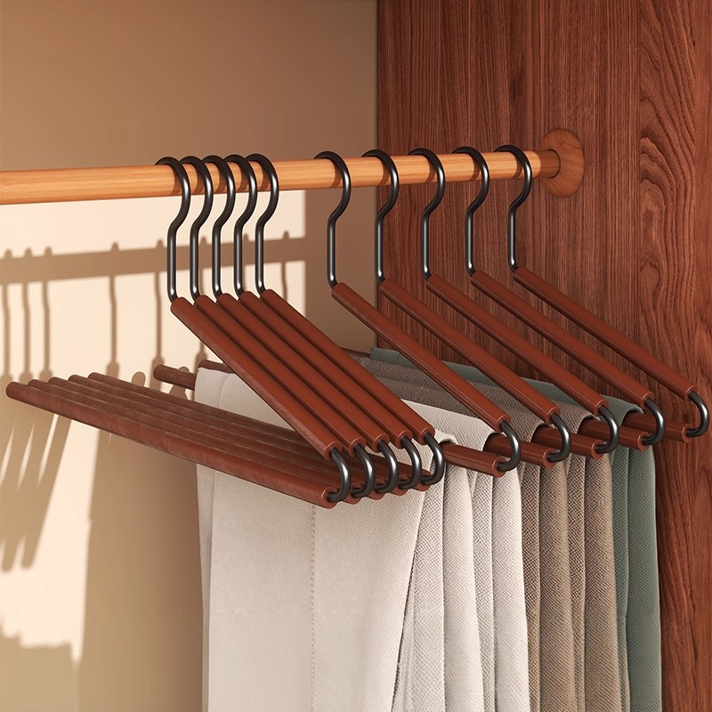 鹅颈家用实木铁艺无痕Z形衣架