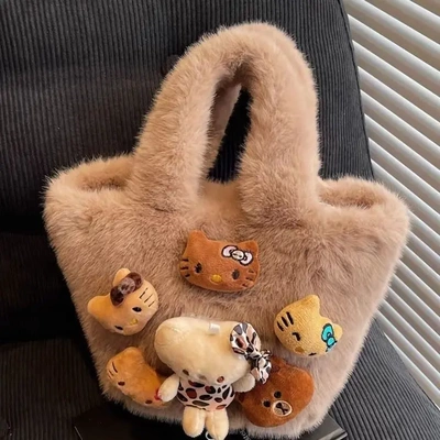 秋冬季小众毛茸茸包包女2025新款百搭手提包精致迷你小拎包毛毛包