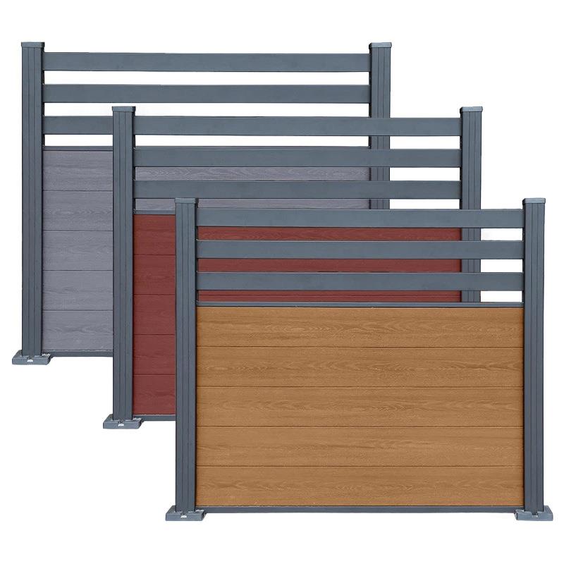 跨境150塑木围栏共挤木塑长城板围墙地板围墙护栏花园防腐木栅栏