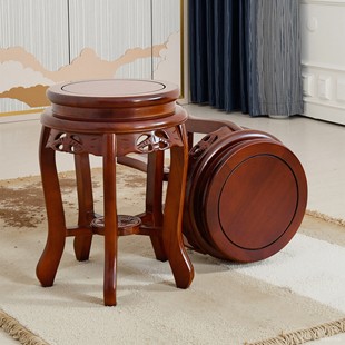 鼓凳实木古筝凳圆凳子中式家用餐桌凳矮凳方凳古典锦瑟跳舞凳子