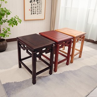 方凳实木凳子家用餐凳板凳换鞋凳中式茶桌凳长凳新中式禅意茶几凳