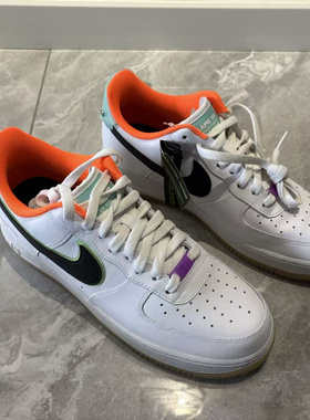 Nike/耐克 Air Force 1 Low 白橙夜光空军一号板鞋 DO2333-101
