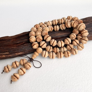 扁柏碗珠108颗文玩香木手串天然高油柏木老料念珠手链崖柏兄弟料